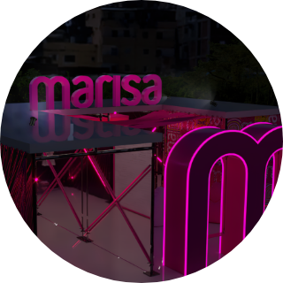 imagem mostra a logo da empresa Marisa